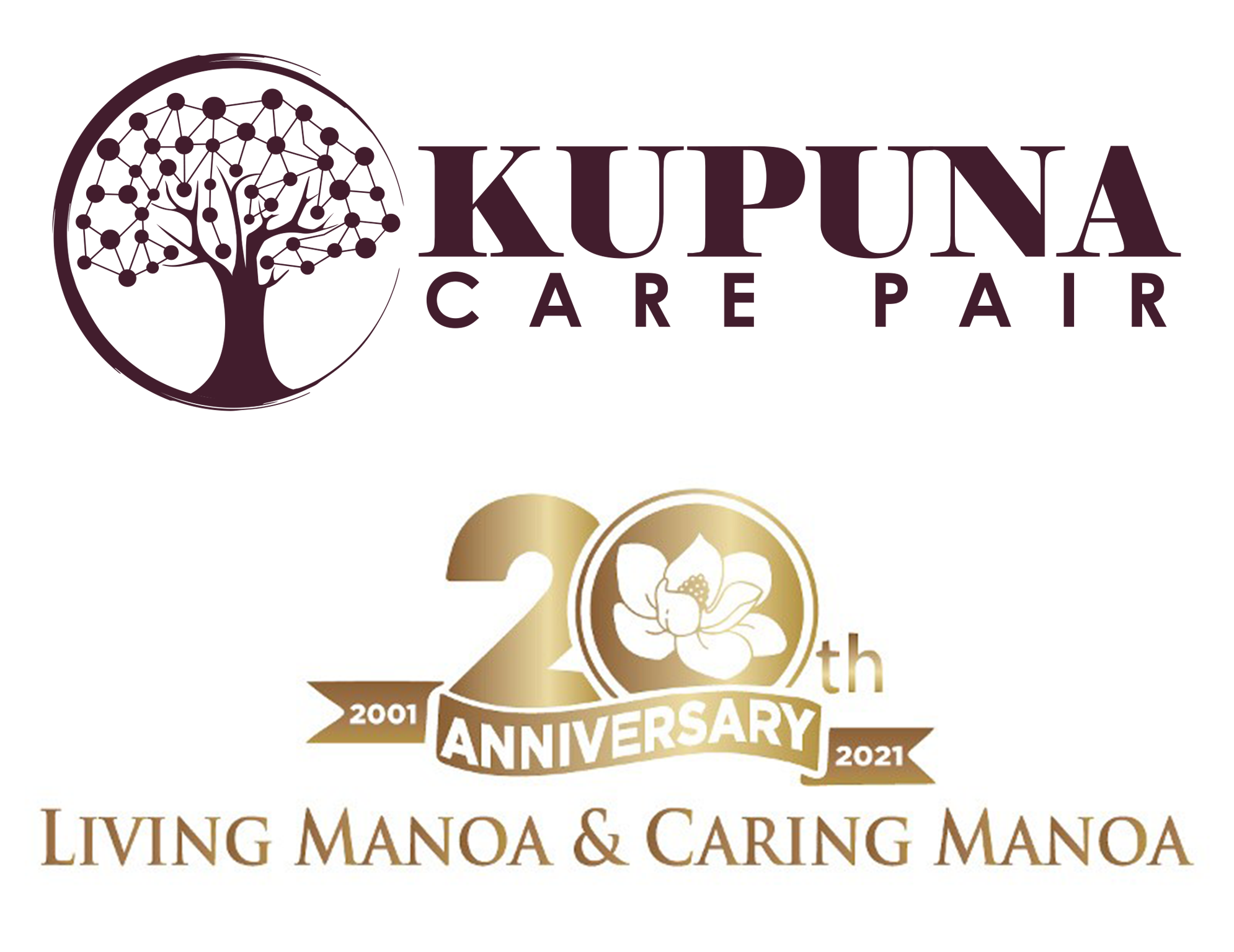 Logo: Kupuna Care Pair Logo: Caring Manoa